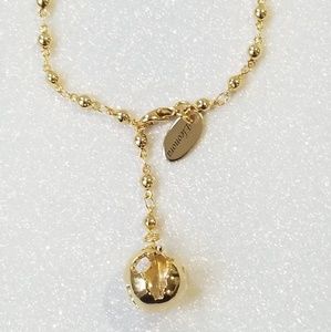 COPY - Gold ball chain globe charm bracelet